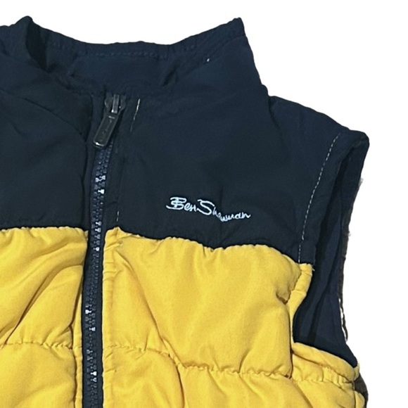 BUNDLE 2 Puffer Vests for Toddler Boy size 3T Olive Green and Navy/Yellow Zip Up - Picture 6 of 11